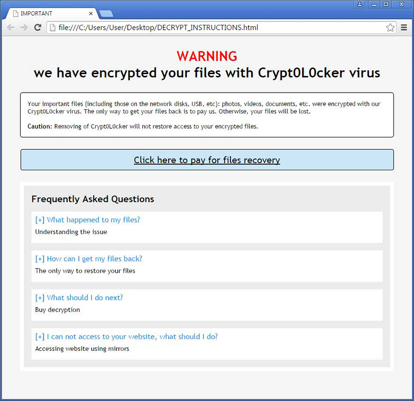 Crypt0L0cker ransomware